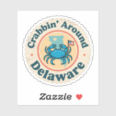  krabben rond Delaware Crab Sticker (Vel)