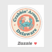  krabben rond Delaware Crab Sticker (Vel)