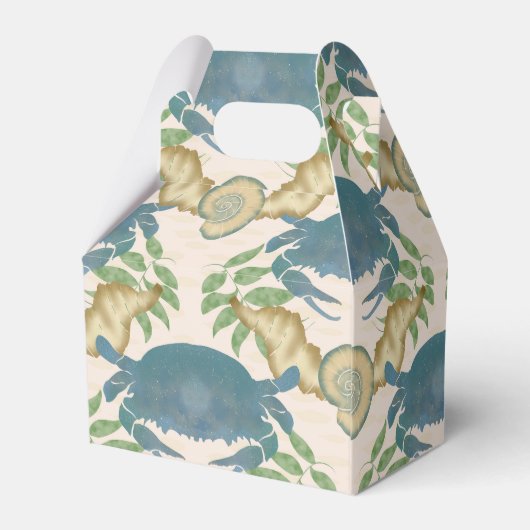 Krabbenfeest-waterverf Blauwe Krabben, Betrokkenhe Bedankdoosjes (Achterkant)