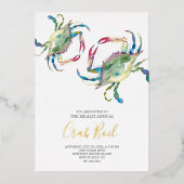 Krabbenkoken Zomerfeest Folie Uitnodiging (Voorkant)