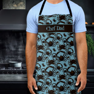 Krabbenpatroon Blauwe Chef Cadeau Voor Hem Schort
