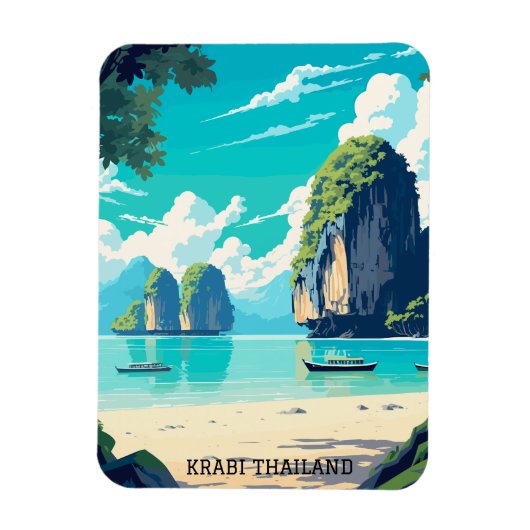 Krabi Thailand Beach Paradise Travel Magneet (Verticaal)