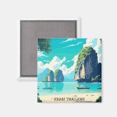 Krabi Thailand Beach Paradise Travel Magneet (Voorkant / Achterkant)
