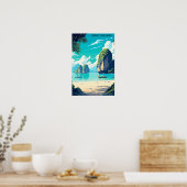 Krabi Thailand Beach Paradise Travel Poster (Keuken)