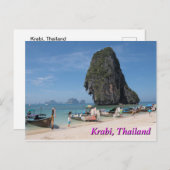 Krabi Thailand, Phra Nang Beach Briefkaart (Voorkant / Achterkant)
