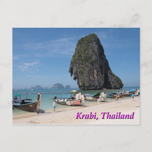 Krabi Thailand, Phra Nang Beach Briefkaart (Voorkant)