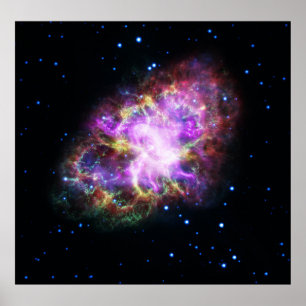 Krabnevel supernova restant Hubble Composiet Poster