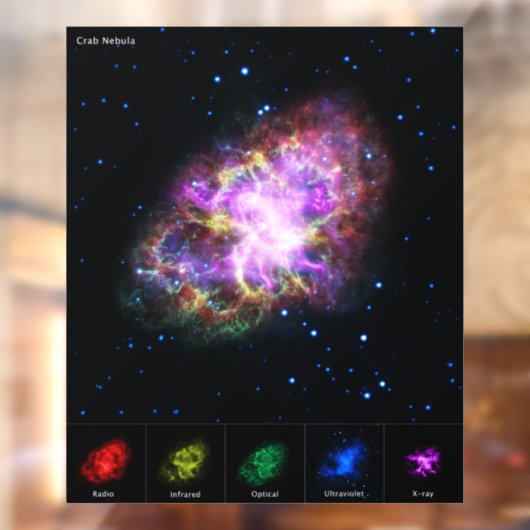 Krabnevel supernova restant Hubble Composiet Raamsticker (Vel 2)