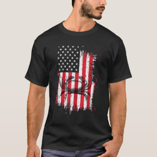 Krabvisser Amerikaanse Vlag 4 juli Krabbenvangst T-shirt