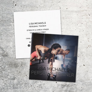 Kracht Cardio Sport Fitness Personal Trainer Vierkante Visitekaartje
