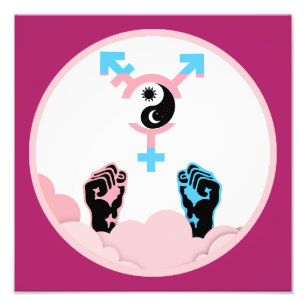 Kracht en balans Zon en Maan Transgender Symbool Foto Afdruk
