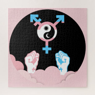 Kracht en balans Zon en Maan Transgender Symbool Legpuzzel
