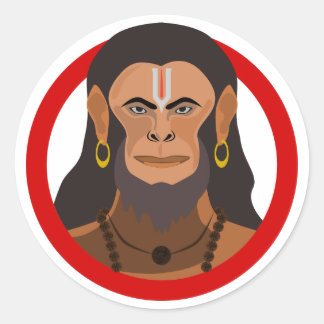 Kracht en devotie: de zegen van Hanuman Ronde Sticker