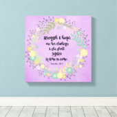 Kracht en eer zijn Haar Kleding Spreuken Vers Canvas Afdruk (Insitu (Houten vloer))