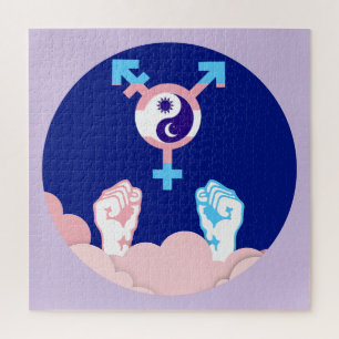 Kracht en Evenwicht Zon en Maan Transgender Symboo Legpuzzel