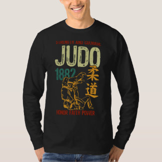 Kracht en moed Judo 1882 Eer Faith Power V T-shirt