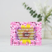 Kracht en Moed Zus Quotes | Bloemmotief Briefkaart (Staand voorkant)