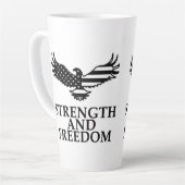 Kracht en vrijheid latte mok (Linkerhoek)