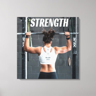 Kracht Fitness Vrouwen Spier Workout Motivatie Canvas Afdruk