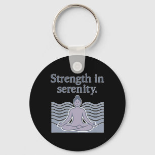 Kracht in Serenity Yoga Houding Meditatie Ontwerp Sleutelhanger