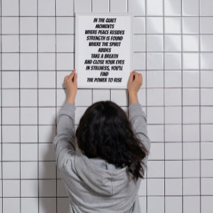 Kracht in Stilte inspirerend minigedicht Poster