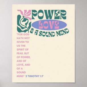 Kracht, liefde en een gezonde geest / Christelijke Poster