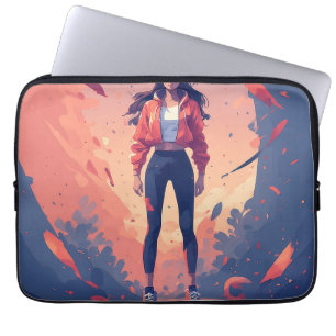 Kracht meisje laptop sleeve