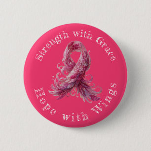 Kracht met gratie – Borstkankerbewustzijn Ronde Button 5,7 Cm