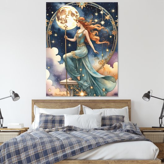 Kracht of sterkte - schilderij Tarot geïnspireerd Canvas Afdruk (Insitu (Slaapkamer))