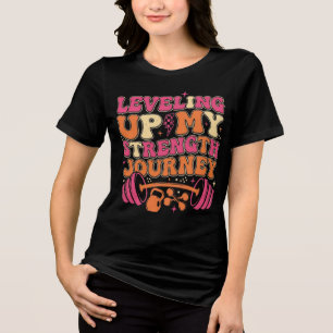 Kracht Reis Versterken Fitnessgroei Tri-Blend Shirt