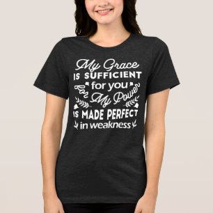 Kracht tot Volmaaktheid in Zwakheid 2 Korintiërs Tri-Blend Shirt