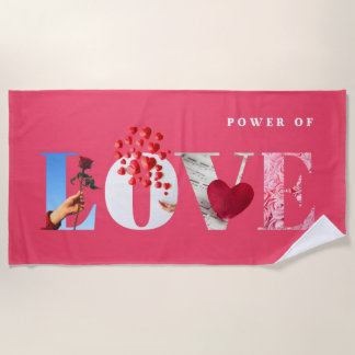 Kracht van Liefde Quote Romantisch Heet Roze Zomer Strandlaken