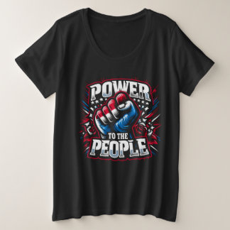 Kracht voor de mensen eerst tekenen grote maat t-shirt