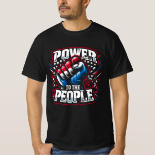 Kracht voor de mensen eerst tekenen t-shirt