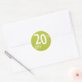 Krachtig 20% korting op verkoopsignaal ronde sticker (Envelop)