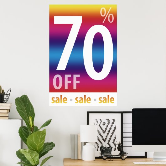 Krachtig 70% AFGESCHAKELAAR | Kleurrijk Poster (Thuiskantoor)