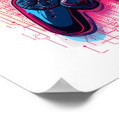 Krachtig aan! Gamingcontroller Poster (Hoek)