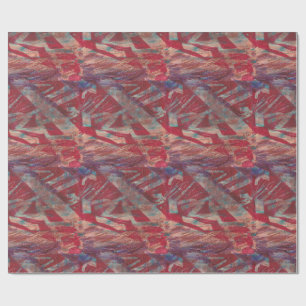 Krachtig Abstract Rood Patroon Modern Kunstontwerp Cadeaupapier
