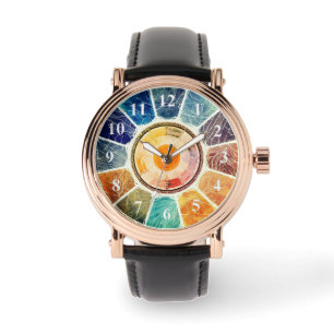 Krachtig Abstract Spectrum Dial – Modern Mannelijk Horloge