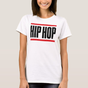 Krachtig en eenvoudig Hip Hop-logoontwerp met rood T-shirt
