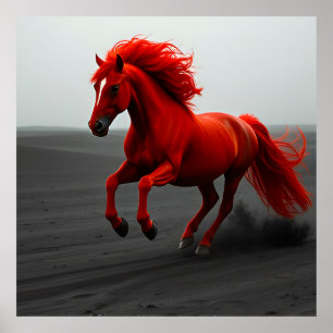 Krachtig galopperend paard wanddecoratie Paarden Poster