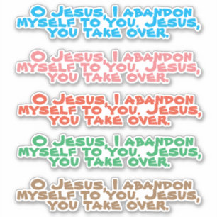 Krachtig Gebed van Verlating Jezus Vinyl Contour Sticker