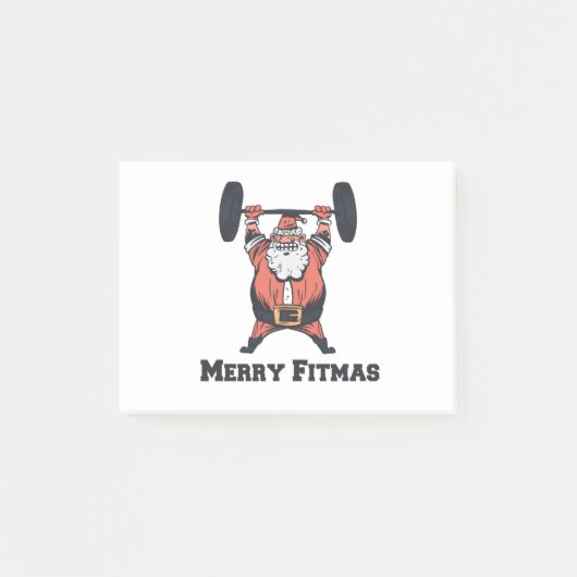 Krachtig gewicht van de kerstman Lifting Post-it® Notes (Voorkant)