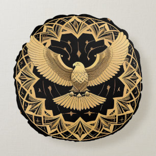 Krachtig Gouden Adelaar Mannelijk Huisdecoratie Ac Rond Kussen