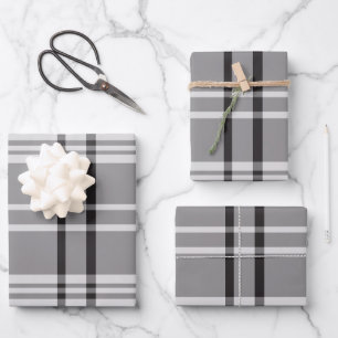 Krachtig grijs geruit modern minimalistisch cadeau inpakpapier vel