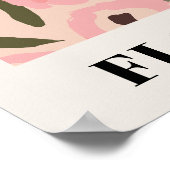 Krachtig Inktachtig Bloempatroon | Handgetekende B Poster (Hoek)