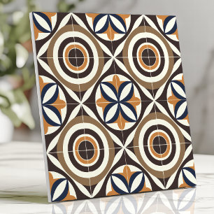 Krachtig mid-century design met concentrische cirk tegeltje