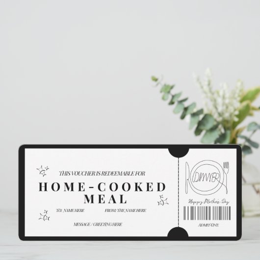 Krachtig Minimalistisch  Thuis Gemaakt Maaltijd  C Kaart (Staand voorkant)