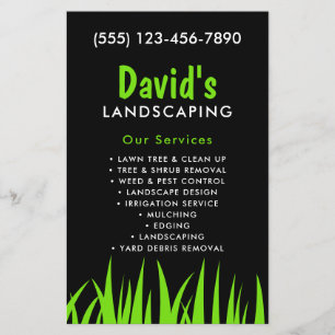 Krachtig & Modern Zwart & Groen Tuinontwerp Folder Flyer