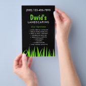 Krachtig & Modern Zwart & Groen Tuinontwerp Folder Flyer (Hand)